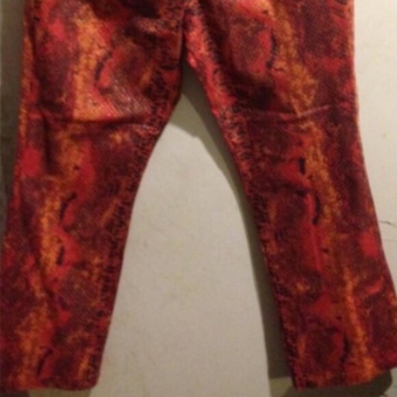 Faux Red/Burnt Orange  Snake Skin Plus Size Jeans - Picture 5 of 5